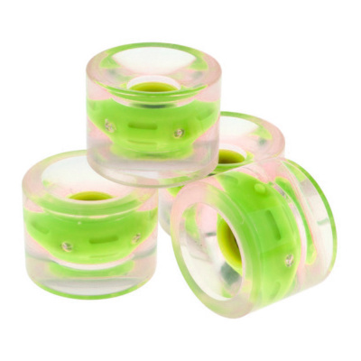 Колесо светящееся PU для круизеров и лонгбордов, 60*45мм 78А, лайм, по 4шт. в компл.