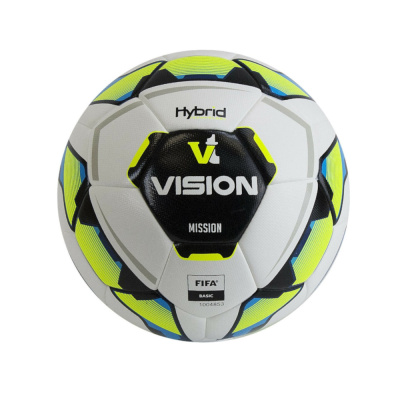 Мяч футб. "VISION Mission" арт.FV321074,р.4, FIFA Basic,PU, гибрид.,бел-мультикол