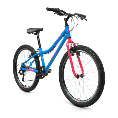 Велосипед ALTAIR MTB НТ 24 1.0 (24" 6ск рост 12)голубой/розовый
