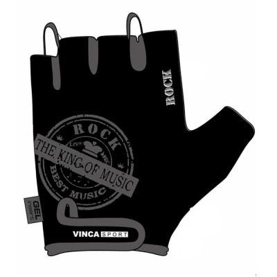 Перчатки велосипедные, ROCK MUSIC, черные с серым, размер L