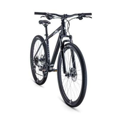 Велосипед FORWARD APACHE 29 3.0 HD (29" 21 ск. рост. 17") 2022, черный матовый/серебристый, RBK22FW2