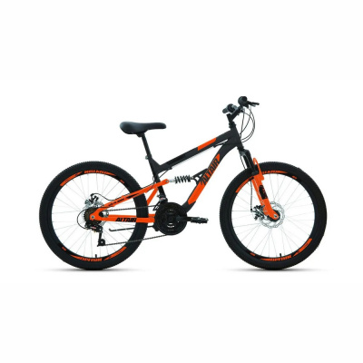 Велосипед ALTAIR MTB FS 24 D (24" 18 ск. рост. 15") 2022, темно-серый/оранжевый, RBK22AL24054