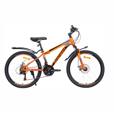 Велосипед 24" AVENGER C243D, оранжевый неон/ голубой, 13"