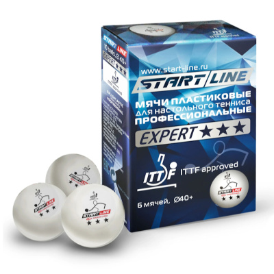 Мячи Start line  EXPERT V40+ 3* (ITTF) (6 шт)