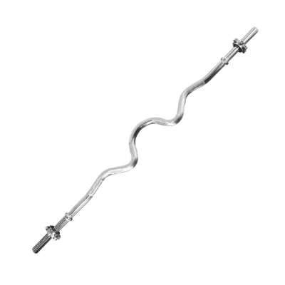 Гриф для штанги TORRES EZ изогнут. Z-образн., PL5035, d25 мм, 120 см, сталь, замок-гайка, хром