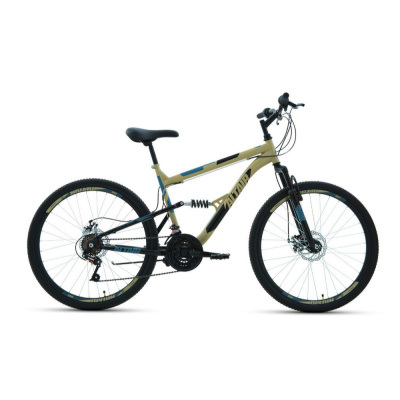 Велосипед ALTAIR MTB FS 26 2.0 disc (26" 18 ск. рост. 18") 2020-2021, бежевый/черный, RBKT1F16E017		