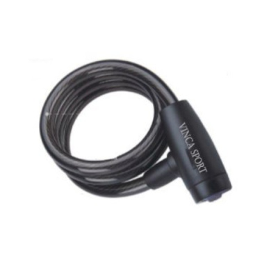 Замок велосипедный с защитой от влаги 15*1800мм, черный тросик. инд.уп. Vinca Sport