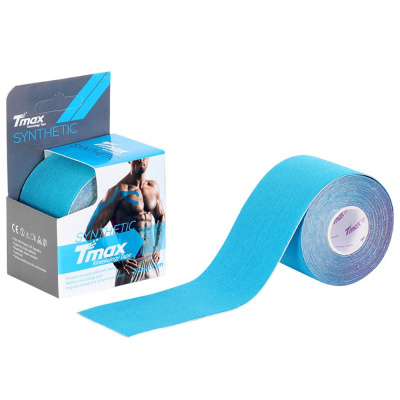 Тейп кинезиологический Tmax Synthetic Blue (5 см x 5 м), 423327, голубой