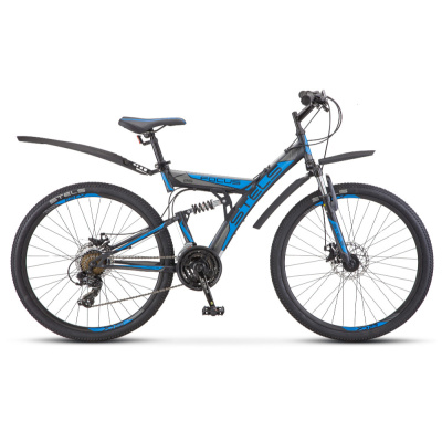 Велосипед 26" STELS Focus MD 21-sp (18" Черный/синий), арт.V010