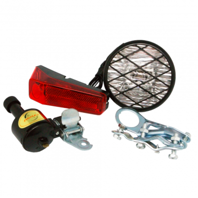 Электроооборудование с динамкой, перед. и зад. фарами, креплением проводов