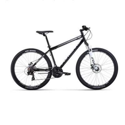 Велосипед FORWARD SPORTING 27,5 2.0 D (27,5" 8 ск. рост. 17") 2023, черный/белый, RB3R78136XBKXWH