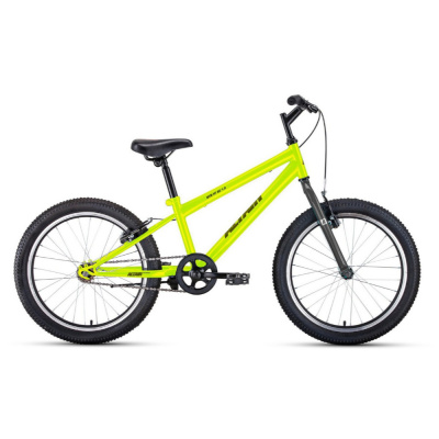Велосипед ALTAIR MTB HT 20 1.0 (20" 1 ск. рост. 10.5") 2020-2021, ярко-зеленый/серый, 1BKT1J101003	