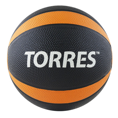 Медбол "TORRES 2 кг", арт.AL00222, резина, диаметр 19,5 см, черно-оранжево-белый