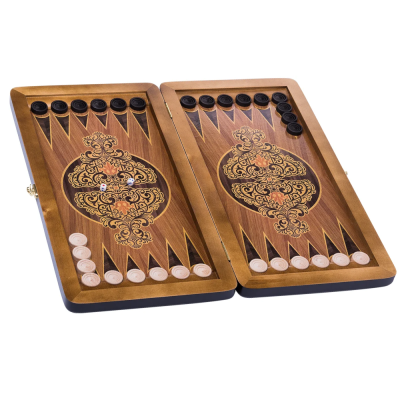 Нарды средние 500х250х40 кожа в чехле 