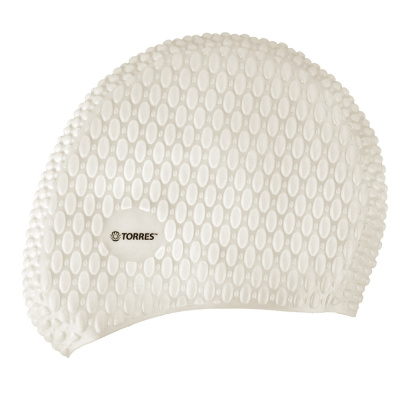 Шапочка для плав. TORRES Bobbles, SW-12204WH, белый, силикон