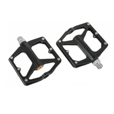 Педали, Платформенные, промподшипники, 120*102 мм, Алюминий, ось Cr-Mo, KLONK, черный, 11010		