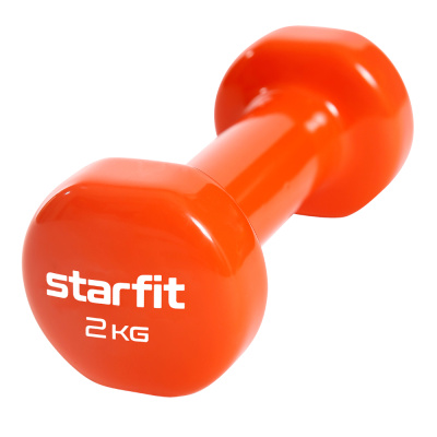 Гантель виниловая STARFIT DB-101 2 кг, оранжевый