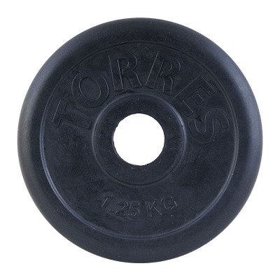Диск обрезин. "TORRES  1,25 кг" арт.PL50621, d.31мм, металл в резиновой оболочке, черный
