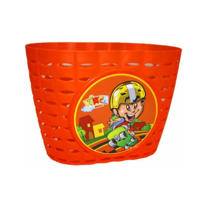 Корзинка детская на руль для вел-да, оранжевая, 220x140x130мм, "Скейтер"