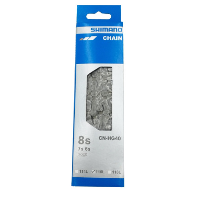 Цепь Shimano, HG40, 6/7/8ск, 116 зв., амп.пин (1шт)