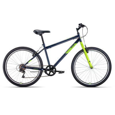 Велосипед ALTAIR MTB HT 26 1.0 (26" 7 ск. рост. 17") 2022, темно-синий/зеленый, RBK22AL26100			