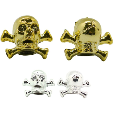 Колпачок NZ-KULO "череп с костями" хром/золото