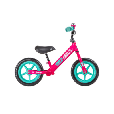 Беговел NOVATRACK 12" JUMP розовый, сталь, цветной пластиковый обод, колеса EVA