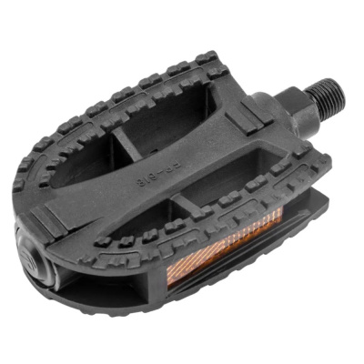 Педали FP-618 FEIMIN, ось 1/2" со светоотражателями, пластиковые чёрные