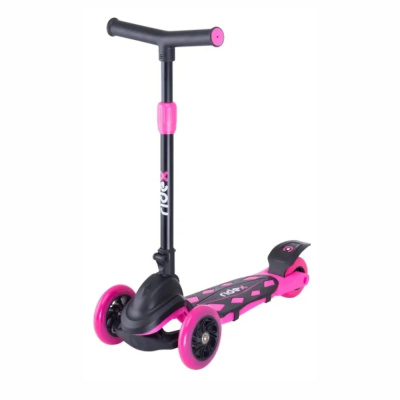Самокат 3-х колесный RIDEX 3D Robin, 120/90 мм, неоновый розовый