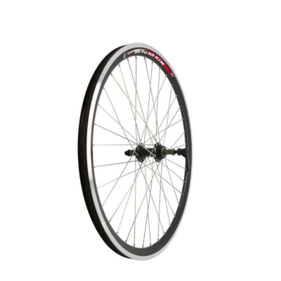 Колесо переднее 26" обод двойной алюм. черн., диск, втулка под гайку