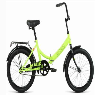 Велосипед ALTAIR CITY 20 (20" 1 ск. рост. 14" скл.) 2022, ярко-зеленый/черный, RBK22AL20004