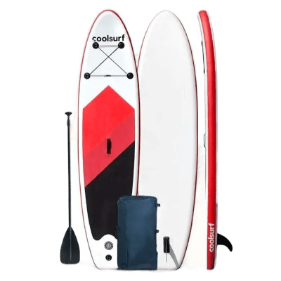 Доска надувная для SUP серфинга 3,2 КРАСНАЯ Coolsurf (320*78*15,1 плавник, однослойный)