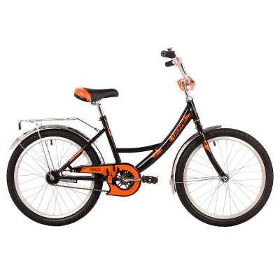 Велосипед NOVATRACK 20" URBAN чёрный, защита А-тип, тормоз нож, крылья и багажник хром