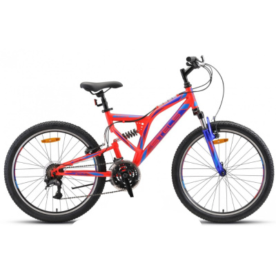 Велосипед STELS 24” Mustang MD (16" Красный неоновый/Синий), арт. V010
