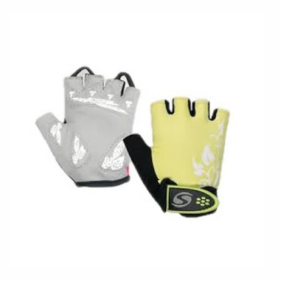 Велоперчатки CG-1176А салатово-черно-серые, р. XS