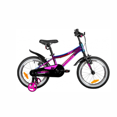 Велосипед NOVATRACK 16" KATRINA алюм., фиолет.металлик, полная защ.цепи, V-brake, короткие крылья
