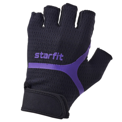 Перчатки для фитнеса Starfit WG-103, черный/фиолетовый (XS)
