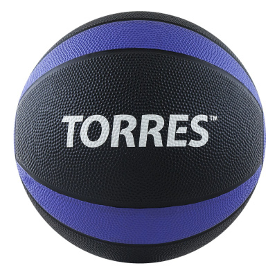 Медбол "TORRES 3 кг", арт.AL00223, резина, диаметр 21,9 см, черно-сине-белый