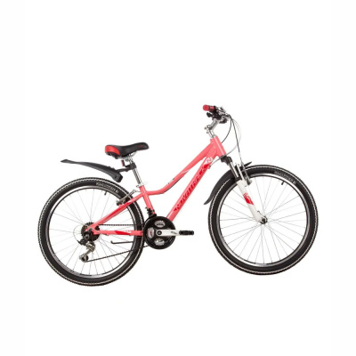 Велосипед NOVATRACK 24" NOVARA алюм.рама 11, коралловый, 18-скор, TY21/TS38/SG-6SI, V-brake