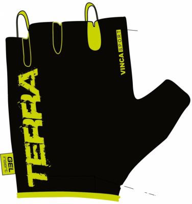 Перчатки велосипедные, NEW TERRA, черные с зеленым, размер XL