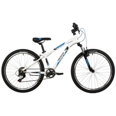 Велосипед NOVATRACK 24" BATTLER сталь 12'', белый, 6 скор.TZ500/TS-38/SG-6S, V-brake
