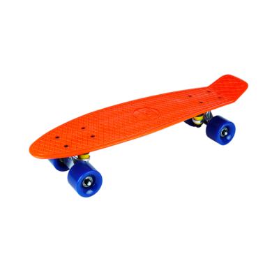 Доска-круизер, дека 22,5*6" оранж., колеса PU синие