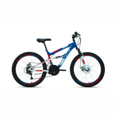 Велосипед ALTAIR MTB FS 24 D (24" 18 ск. рост. 15") 2022, синий/красный, RBK22AL24053