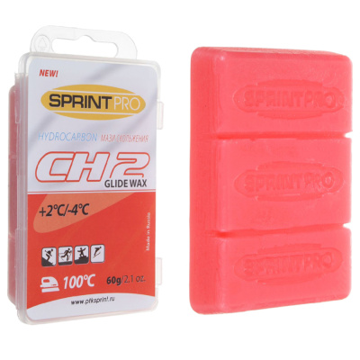 Мазь скольжения в (парафин) SPRINT PRO серия CH 60гр (CH2, +2-4C, red)